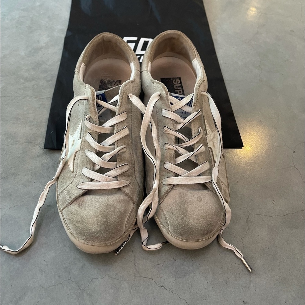 Golden Goose Superstar sneakers size 38 ice grey suede. Used.